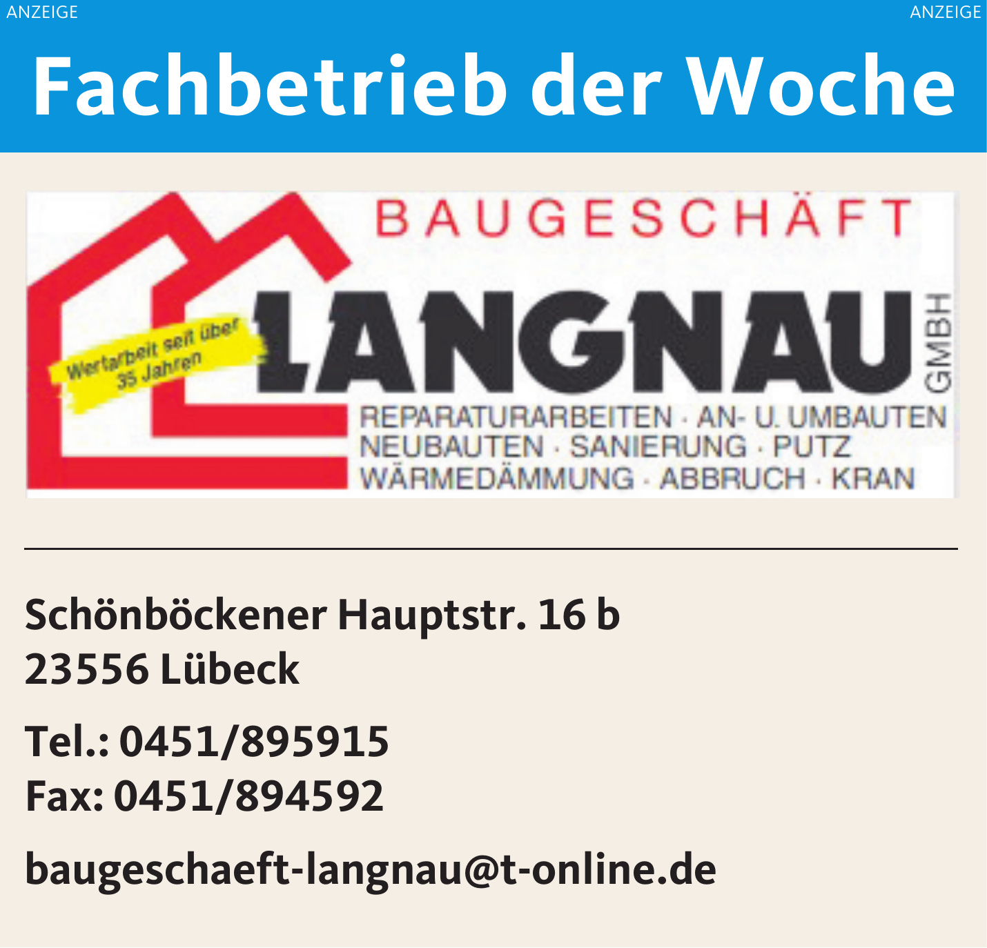 Baugeschäft Langnau GmbH Baugeschäft Langnau GmbH