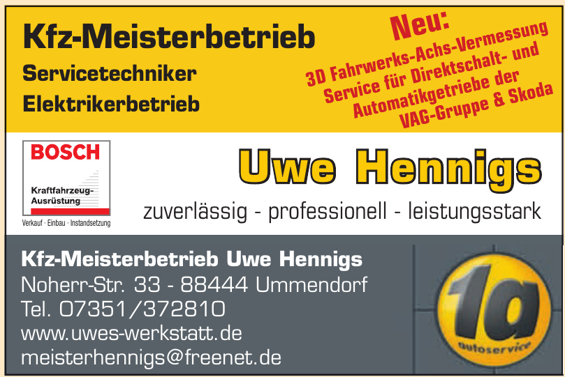 Kfz-Meisterbetrieb Uwe Hennigs Kfz-Meisterbetrieb Uwe Hennigs