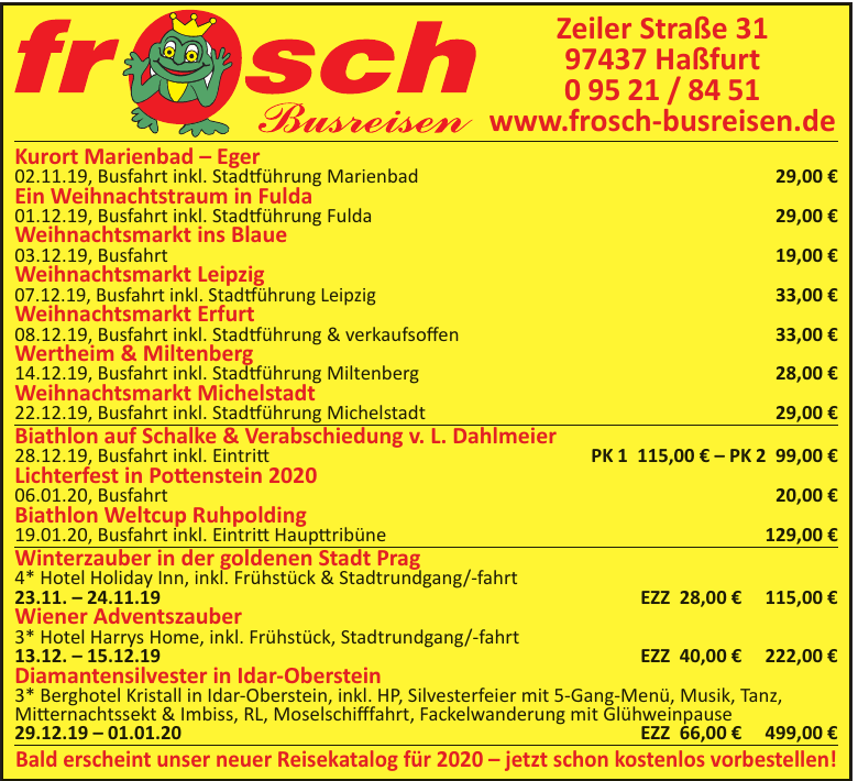 Frosch Busreisen Frosch Busreisen