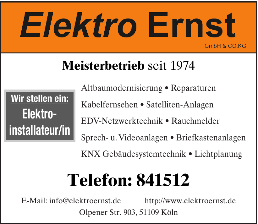 Elektro Ernst GmbH & Co. KG Elektro Ernst GmbH & Co. KG