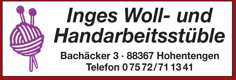 Inges Woll- und Handarbeitsstüble Inges Woll- und Handarbeitsstüble
