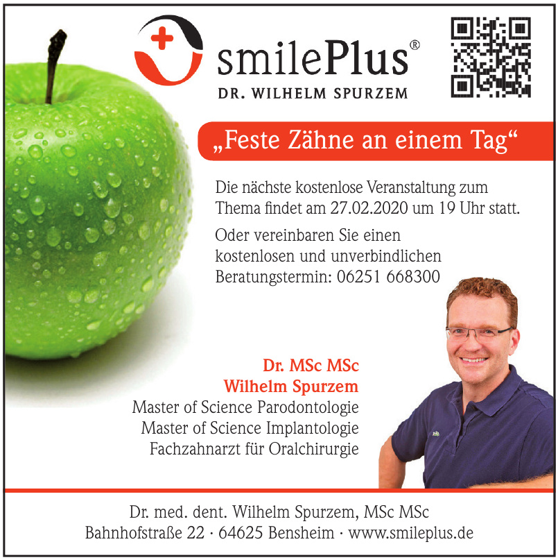SmilePlus Praxis Dr. MSc MSc Wilhelm Spurzem SmilePlus Praxis Dr. MSc MSc Wilhelm Spurzem
