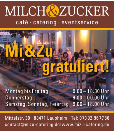 CAFÉ BAR Milch und Zucker CAFÉ BAR Milch und Zucker