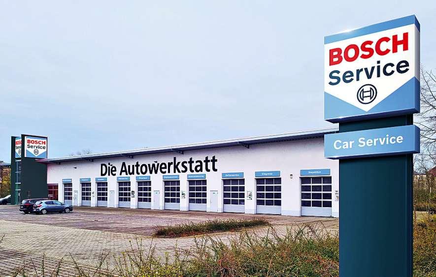 Das neue Firmengelände vom Bosch-Service Mezger in Halle-Ammendorf. Dort stehen zehn Hebebühnen für Pkw, Transporter und Wohnmobile zur Verfügung. FOTOS: FA. MEZGER