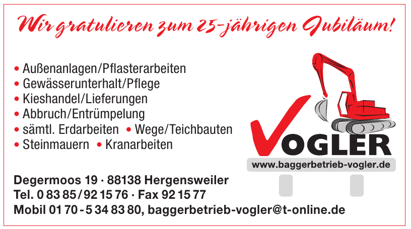Baggerbetrieb Vogler GmbH Baggerbetrieb Vogler GmbH