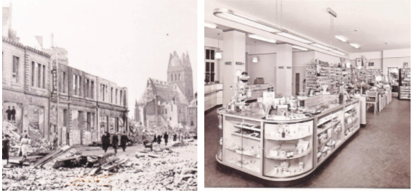 Zwar wurde der heutige Stammsitz in der Karmarschstraße 1943 von Bomben zerstört, aber die Familie baute das Geschäft wieder auf und eröffnete schon sechs Jahre später neu – zunächst nur auf einer Etage. Foto: Wilhelm Liebe GmbH Zwar wurde der heutige Stammsitz in der Karmarschstraße 1943 von Bomben zerstört, aber die Familie baute das Geschäft wieder auf und eröffnete schon sechs Jahre später neu – zunächst nur auf einer Etage. Foto: Wilhelm Liebe GmbH