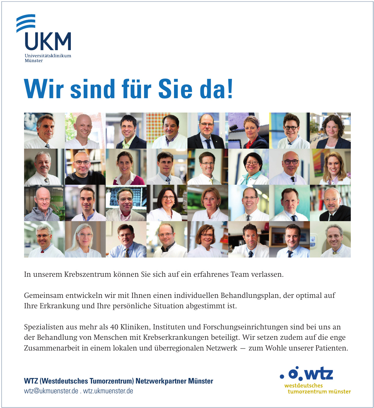 WTZ (Westdeutsches Tumorzentrum) Netzwerkpartner Münster WTZ (Westdeutsches Tumorzentrum) Netzwerkpartner Münster