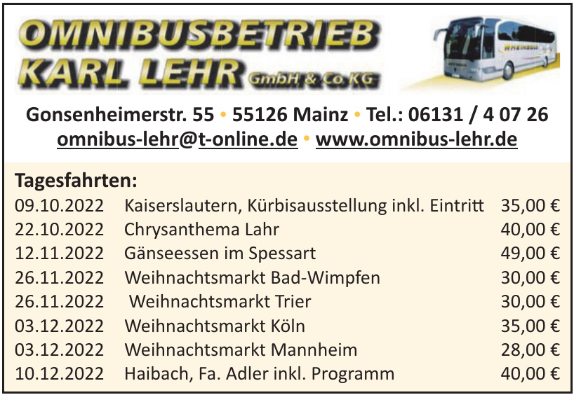 Omnibusbetrieb Karl Lehr GmbH & Co. KG