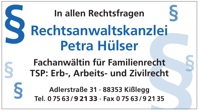 Rechtsanwaltskanzlei Petra Hülser Rechtsanwaltskanzlei Petra Hülser