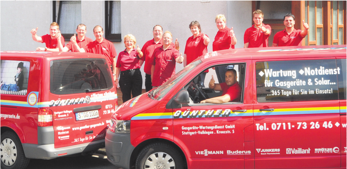 Das Team von der Günther Gasgeräte Wartungsdienst GmbH. Foto: Günter Bergmann Das Team von der Günther Gasgeräte Wartungsdienst GmbH. Foto: Günter Bergmann