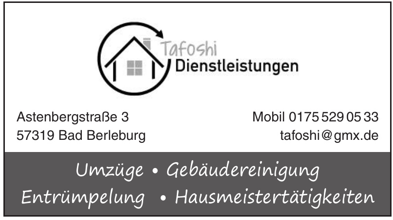 Tafoshi Dienstleistungen Tafoshi Dienstleistungen