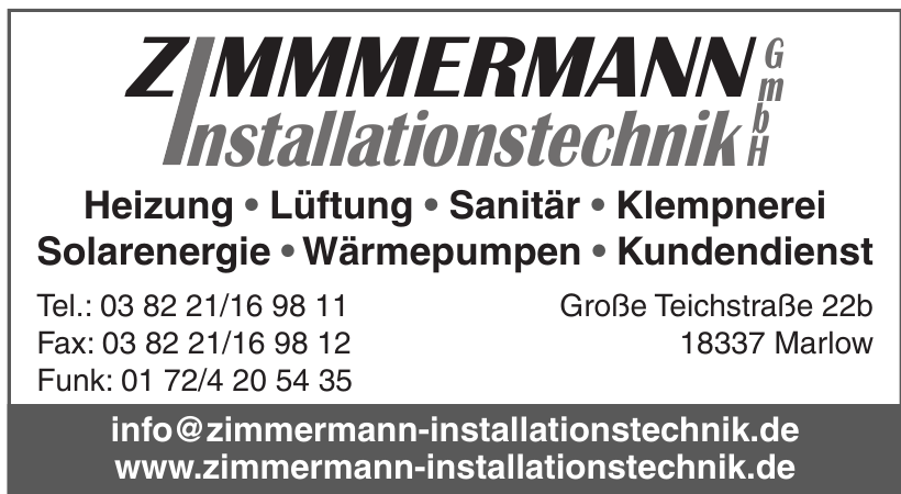 Zimmermann Installationstechnik GmbH Zimmermann Installationstechnik GmbH