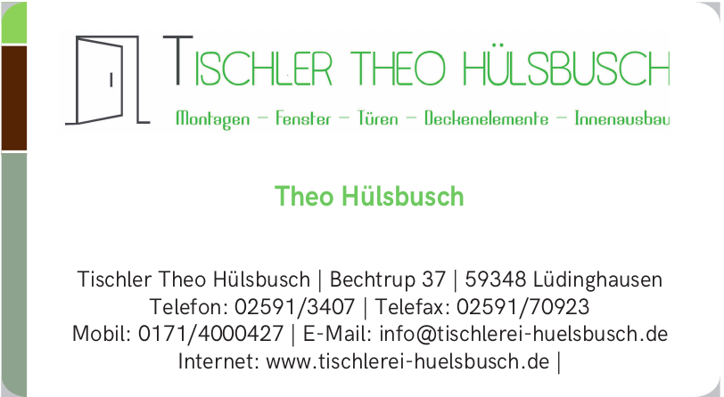 Tischler Theo Hülsbusch Tischler Theo Hülsbusch