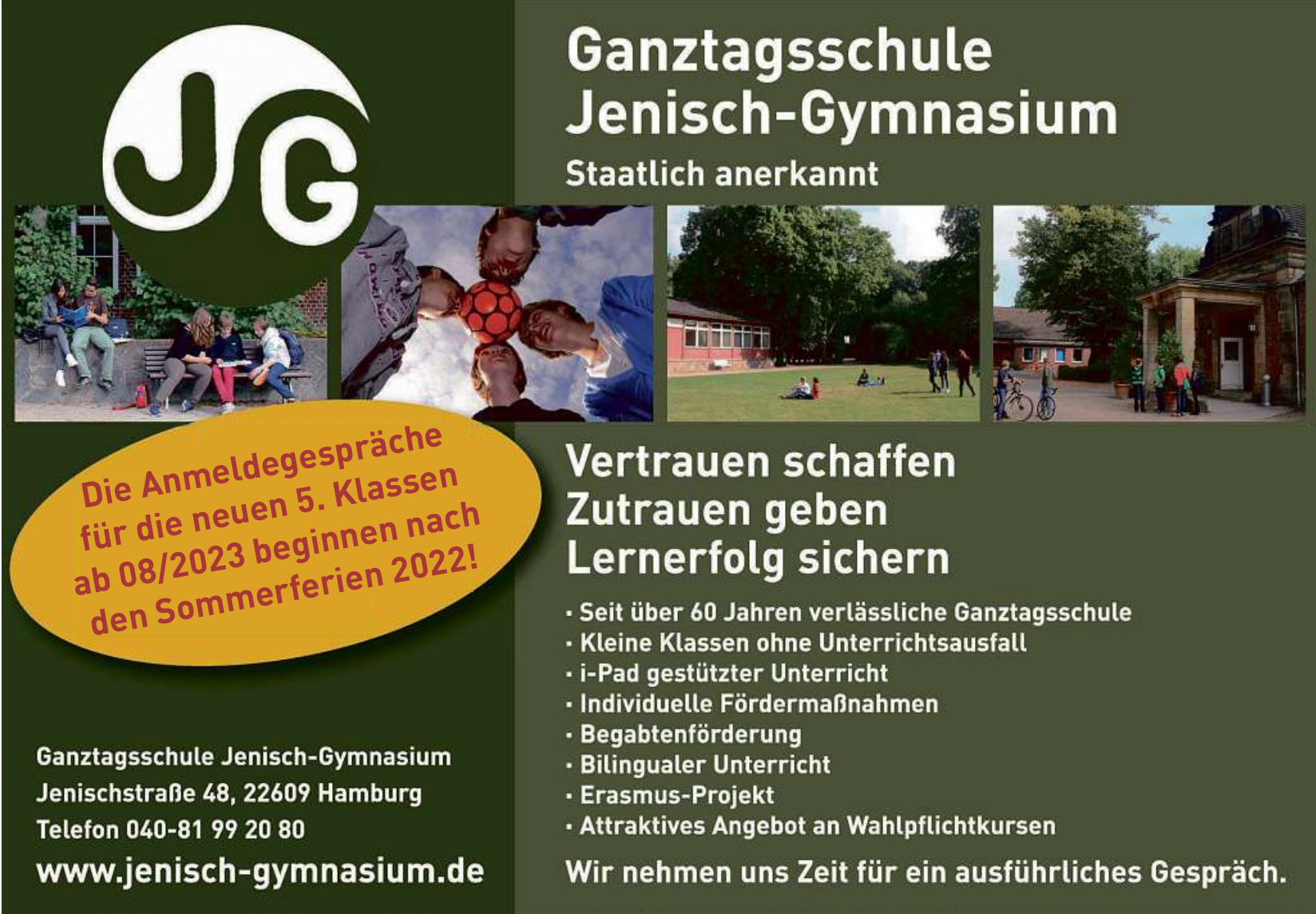 Ganztagsschule Jenisch-Gymnasium Ganztagsschule Jenisch-Gymnasium