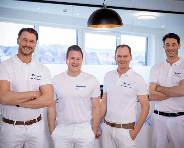 Haben die Idee für die Praxisklinik Leintal realisiert: (von links) Dr. Philipp Menzel, Marc Hoffmann, Dr. Johannes Pohl und Patrick Menzel. Haben die Idee für die Praxisklinik Leintal realisiert: (von links) Dr. Philipp Menzel, Marc Hoffmann, Dr. Johannes Pohl und Patrick Menzel.