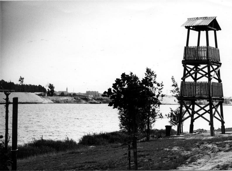 Die Schlicht mit DLRG-Wachturm 1978. Die Schlicht mit DLRG-Wachturm 1978.