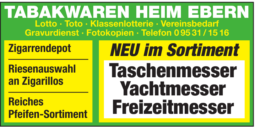 Tabakwaren Heim Ebern Tabakwaren Heim Ebern