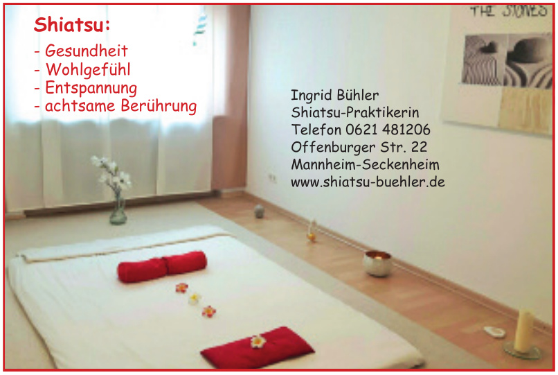 Ingrid Bühler Shiatsu-Praktikerin Ingrid Bühler Shiatsu-Praktikerin