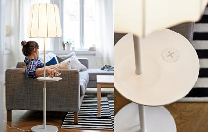 Ein Ende des Kabel-Wirrwarrs: integrierte Handy-Ladestationen ohne Kabel. FOTO: OBS / IKEA DEUTSCHLAND GMBH & CO. KG Ein Ende des Kabel-Wirrwarrs: integrierte Handy-Ladestationen ohne Kabel. FOTO: OBS / IKEA DEUTSCHLAND GMBH & CO. KG