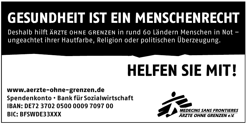 Ärzte ohne Grenzen e. V. Ärzte ohne Grenzen e. V.