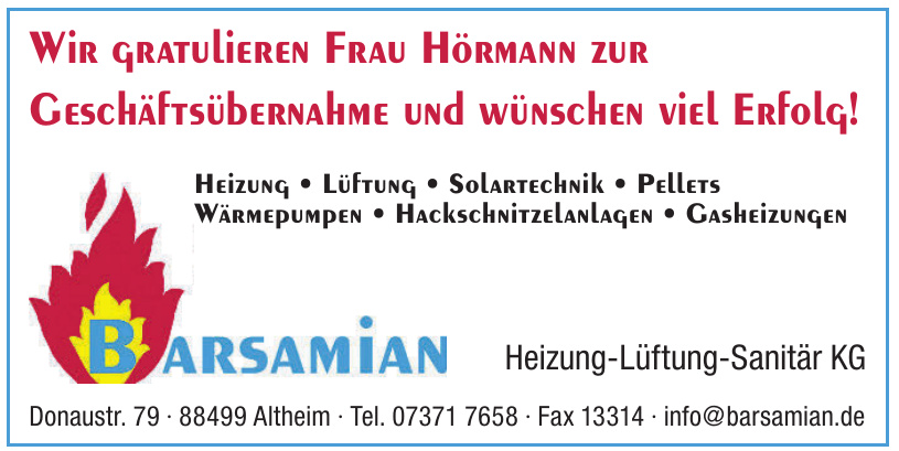 Barsamian Heizung-Lüftung-Sanitär KG Barsamian Heizung-Lüftung-Sanitär KG