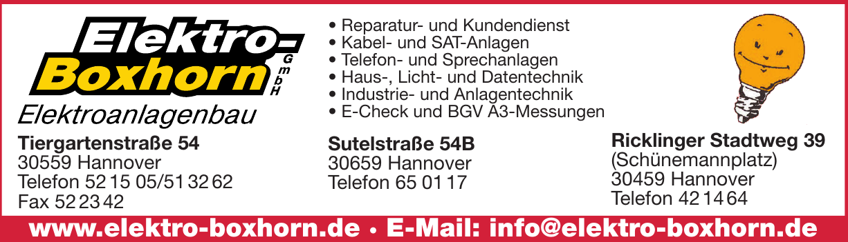 Elektro Boxhorn GmbH Elektroanlagenbau Elektro Boxhorn GmbH Elektroanlagenbau