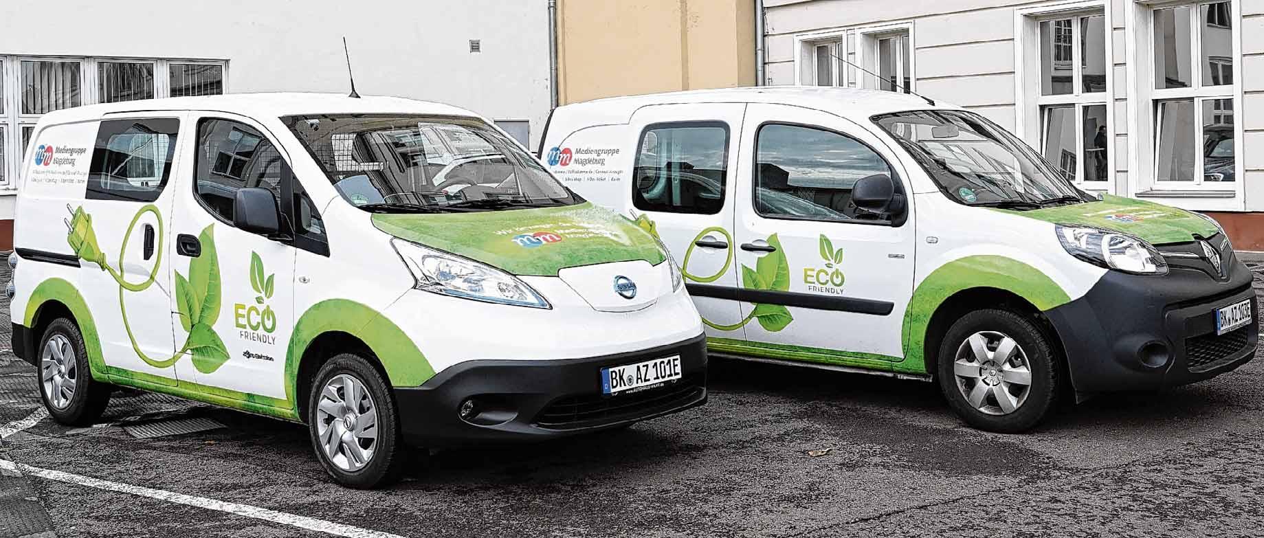 Der Renault Kangoo Z.E. und der Nissan eNV200 sind in Magdeburg-Mitte im Einsatz für die Volksstimme und die biber post. Foto: Klaus-Peter Voigt Der Renault Kangoo Z.E. und der Nissan eNV200 sind in Magdeburg-Mitte im Einsatz für die Volksstimme und die biber post. Foto: Klaus-Peter Voigt