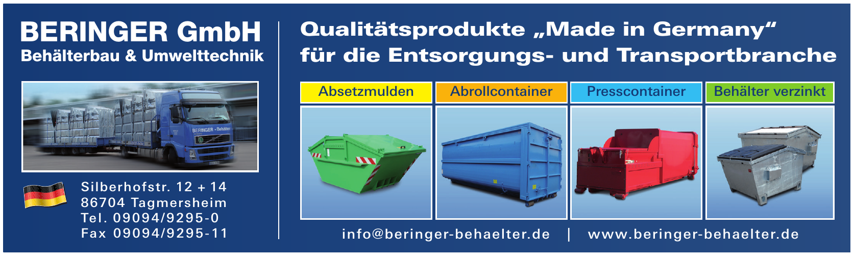 Beringer GmbH Behälterbau & Umwelttechnik Beringer GmbH Behälterbau & Umwelttechnik