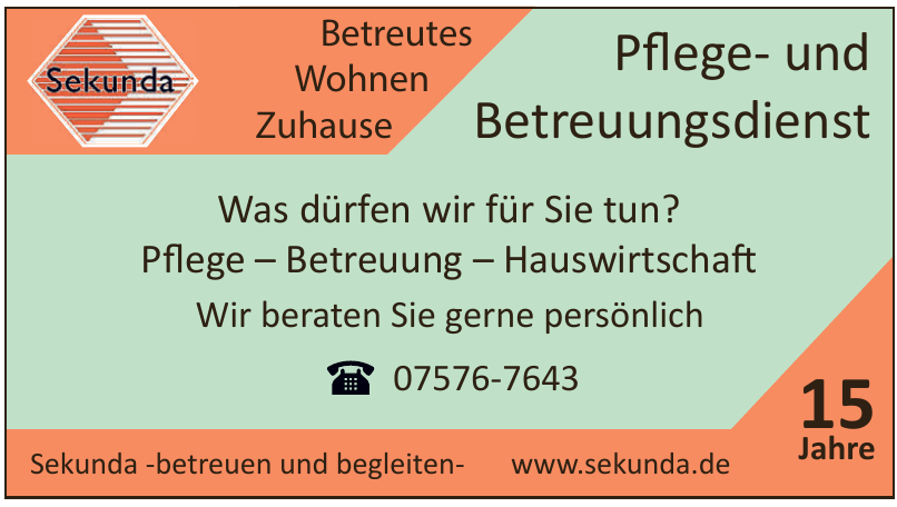 Sekunda - Pflege- und Betreuungsdienst Sekunda - Pflege- und Betreuungsdienst