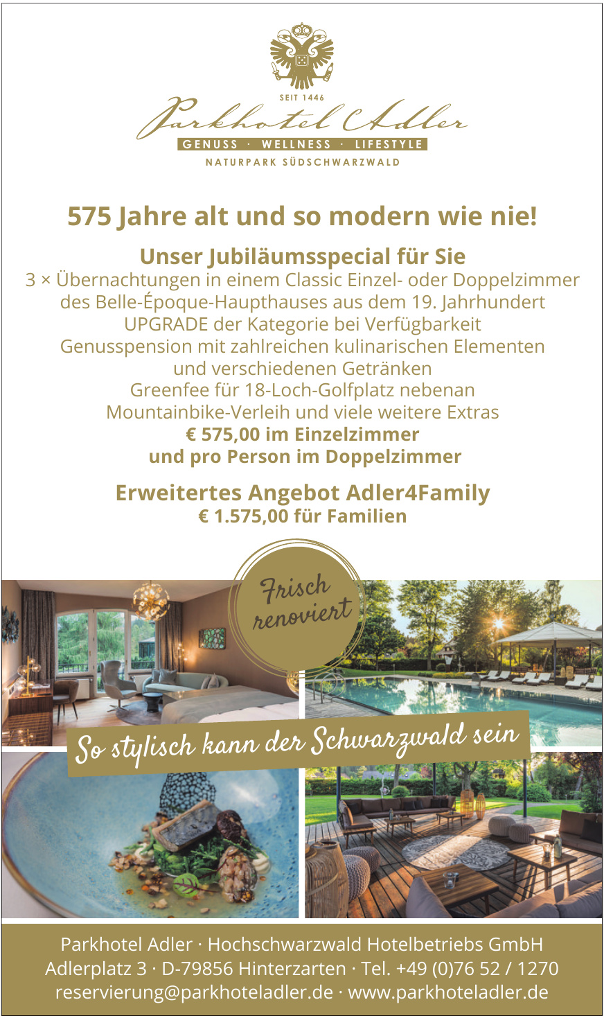 Parkhotel Adler · Hochschwarzwald Hotelbetriebs GmbH Parkhotel Adler · Hochschwarzwald Hotelbetriebs GmbH