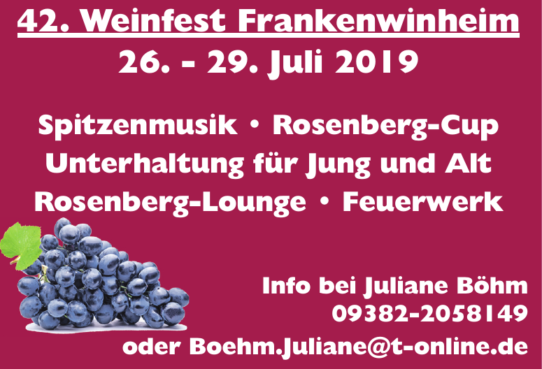 42. Weinfest Frankenwinheim 42. Weinfest Frankenwinheim