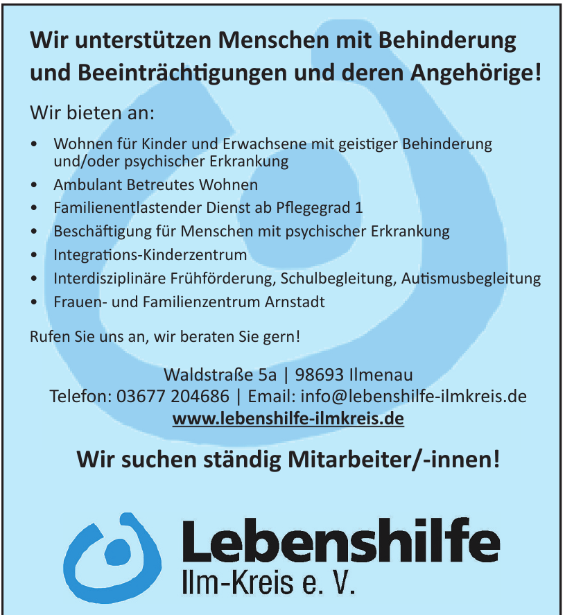 Lebenshilfe Ilm-Kreis e. V. Lebenshilfe Ilm-Kreis e. V.