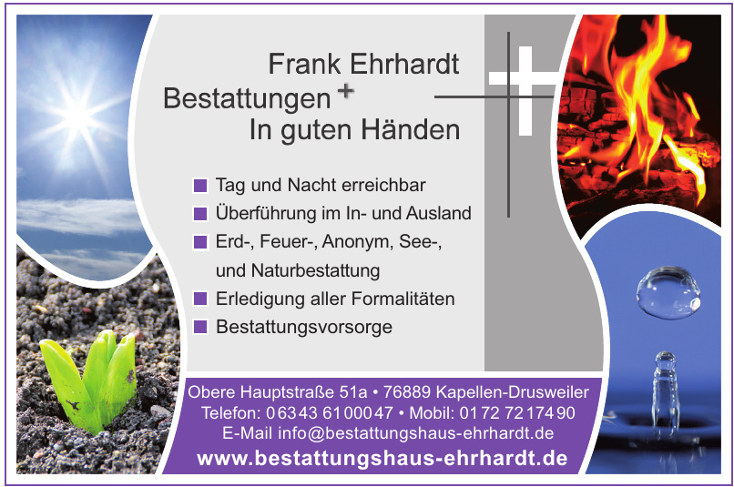 Frank Ehrhardt Bestattungen + In guten Händen