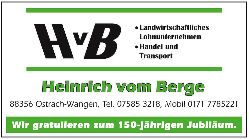 HvB Heinrich vom Berge HvB Heinrich vom Berge