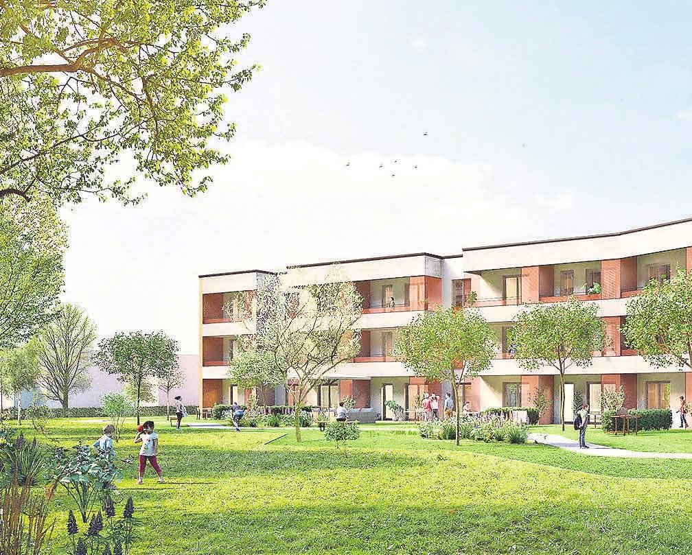 Inklusives Wohnen: Das Vitalquartier Hannover kombiniert junges städtisches Wohnen mit den Pflegeangeboten des Annastifts. loomn architektur visualisierung Inklusives Wohnen: Das Vitalquartier Hannover kombiniert junges städtisches Wohnen mit den Pflegeangeboten des Annastifts. loomn architektur visualisierung
