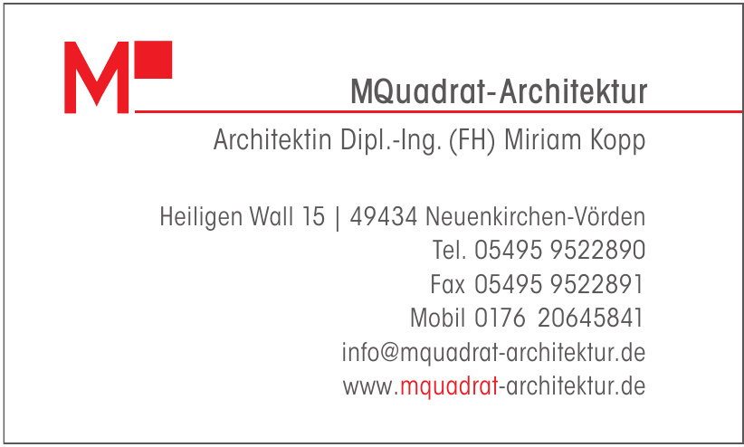 MQuadrat-Architektur - Architektin Dipl.-INg. (FH) Miriam Kopp
