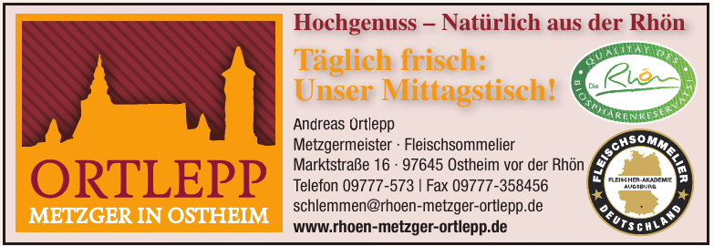 Andreas Ortlepp Metzgermeister - Fleischsommelier Andreas Ortlepp Metzgermeister - Fleischsommelier