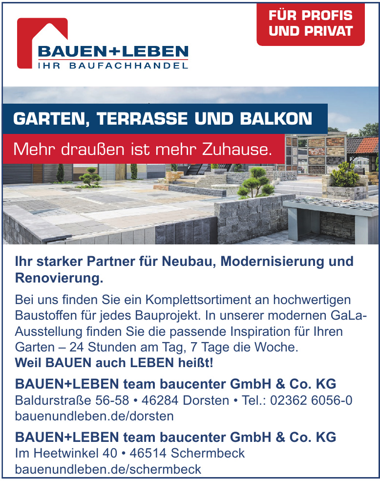 BAUEN+LEBEN team baucenter GmbH & Co. KG