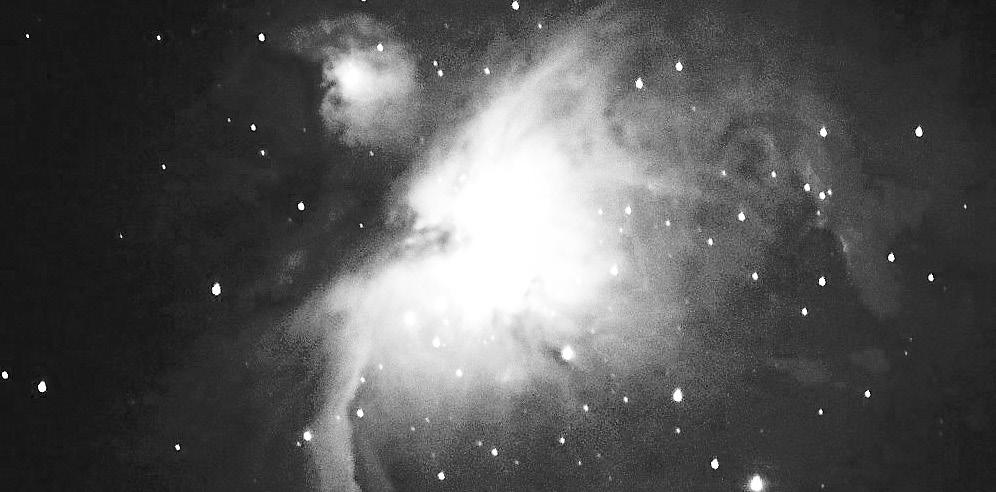 Der Orion-Nebel kann auch bereits mit einem guten Fernglas direkt beobachtet werden. Foto: Basner Der Orion-Nebel kann auch bereits mit einem guten Fernglas direkt beobachtet werden. Foto: Basner