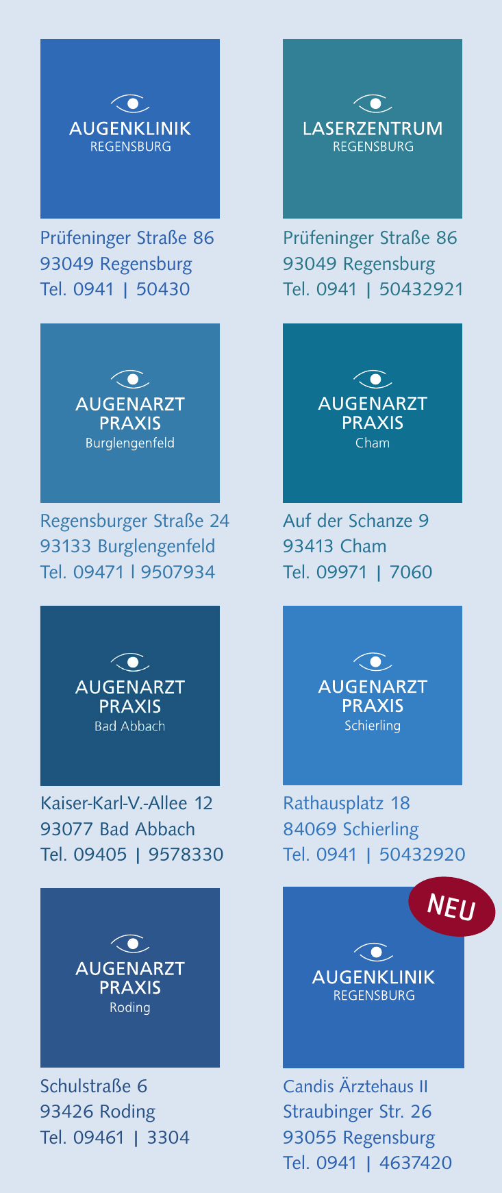 Augenklinik Regensburg: Standorte MVZ Augenärzte und Augenarztpraxen Augenklinik Regensburg: Standorte MVZ Augenärzte und Augenarztpraxen