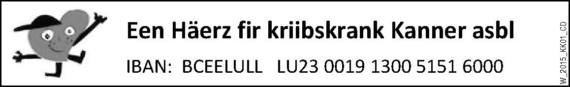 Een Häerz fir kriibskrank Kanner asbl