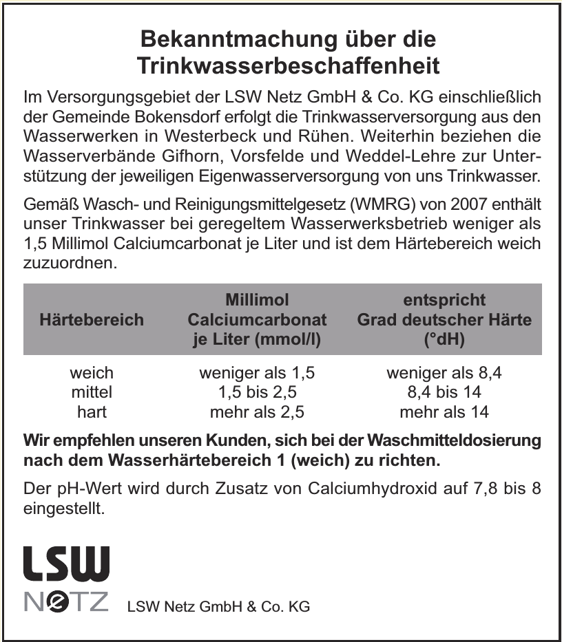LSW Netz GmbH & Co. KG LSW Netz GmbH & Co. KG