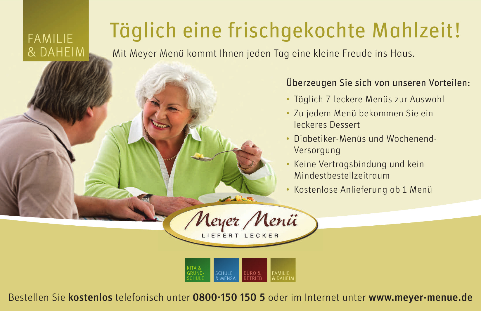 Familie & Daheim - Meyer Menü Familie & Daheim - Meyer Menü