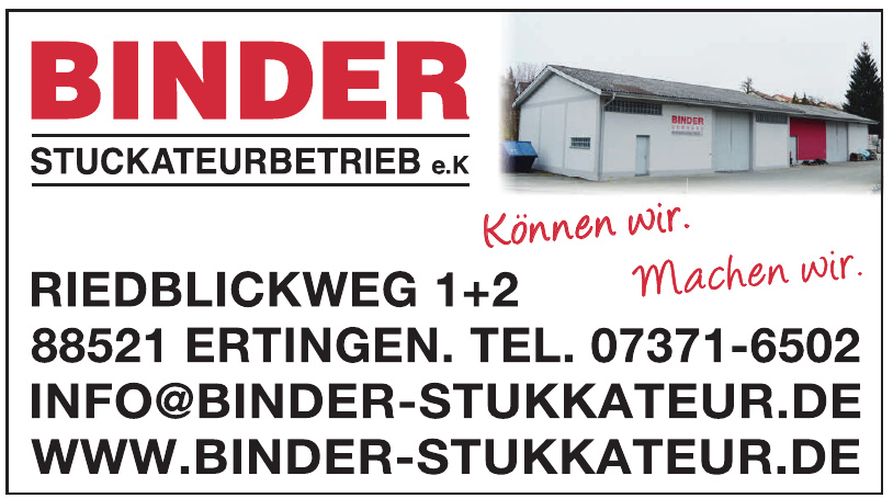 Binder Stuckateurbetrieb e. K. Binder Stuckateurbetrieb e. K.