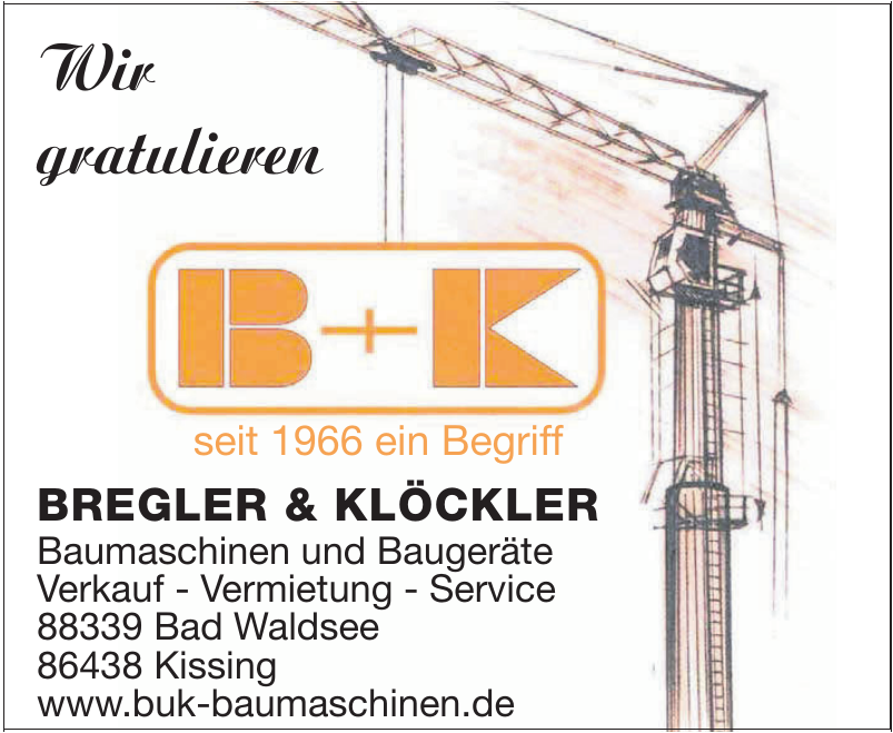 B+K Bregler & Klöckler GmbH Baumaschinen B+K Bregler & Klöckler GmbH Baumaschinen