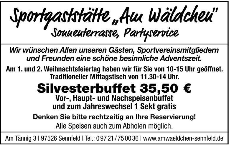 Sportgaststätte „Am Wäldchen” Sportgaststätte „Am Wäldchen”