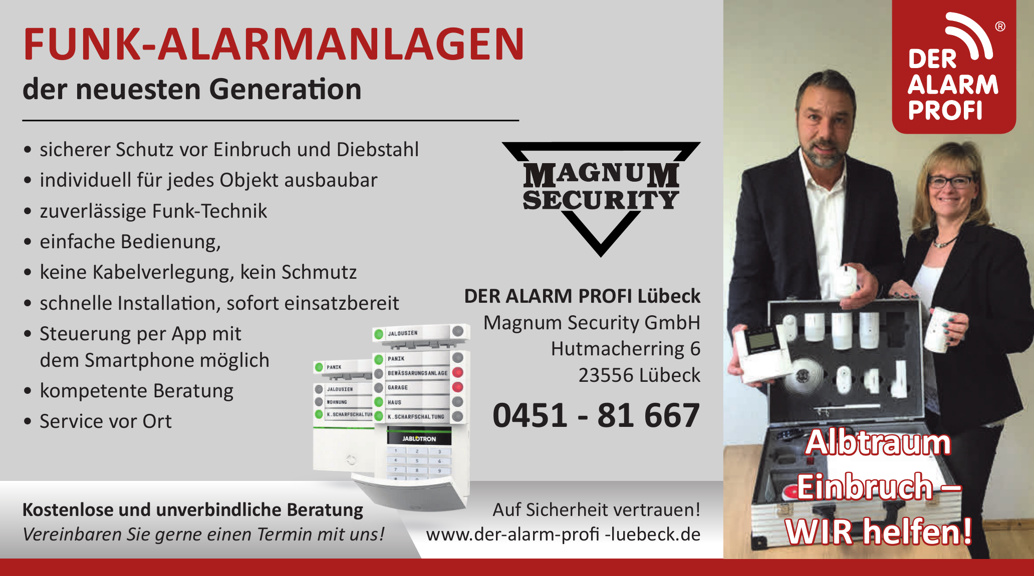 Der Alarm Profi Lübeck Magnum Security GmbH Der Alarm Profi Lübeck Magnum Security GmbH