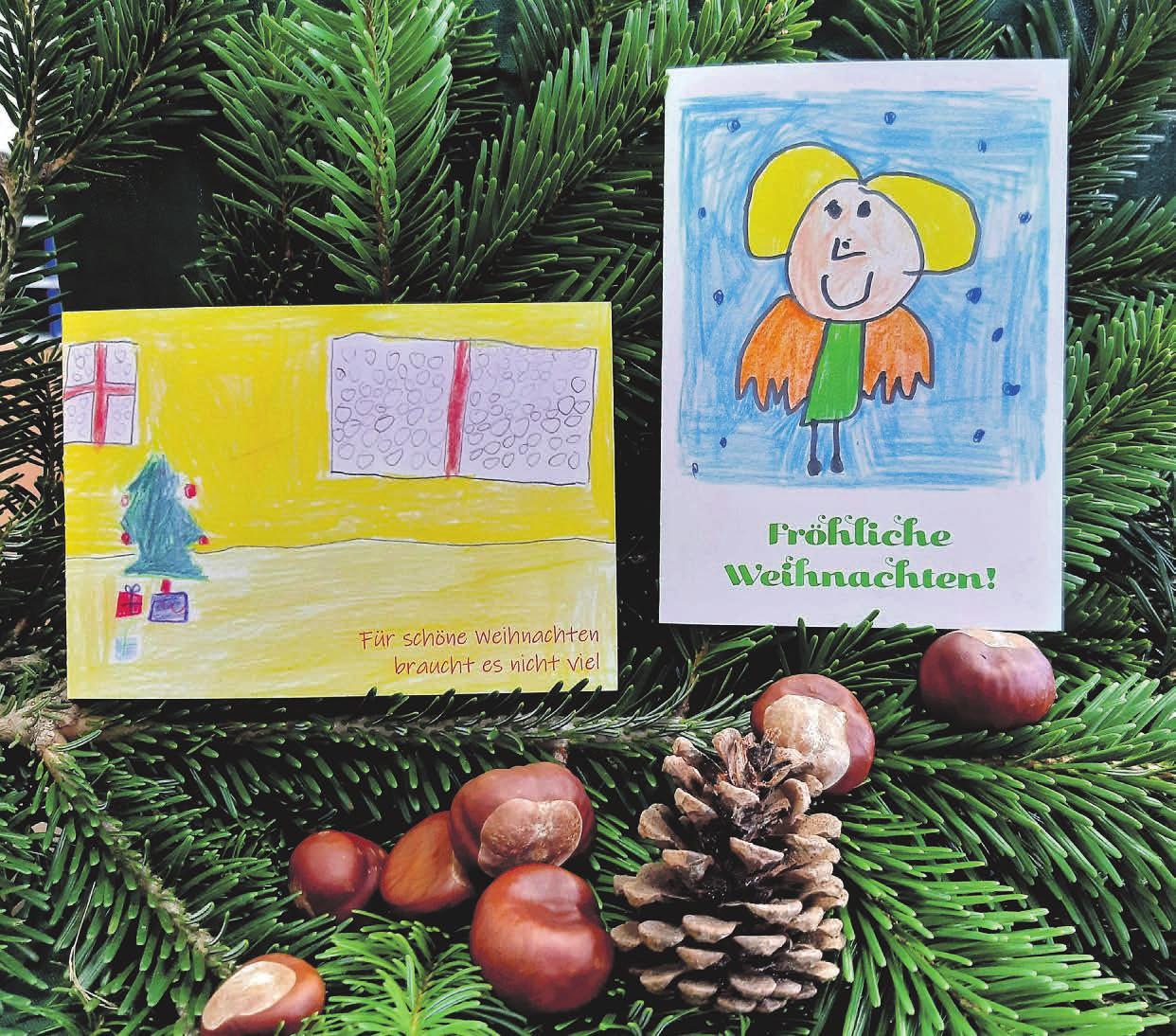 Tipp: Mit diesen von Kindern gestalteten Karten Weihnachtswünsche versenden und gleichzeitig Gutes tun 