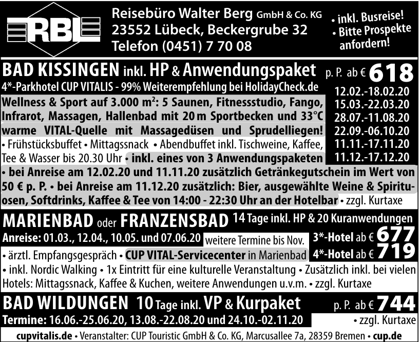Reisebüro Walter Berg GmbH & Co. KG Reisebüro Walter Berg GmbH & Co. KG