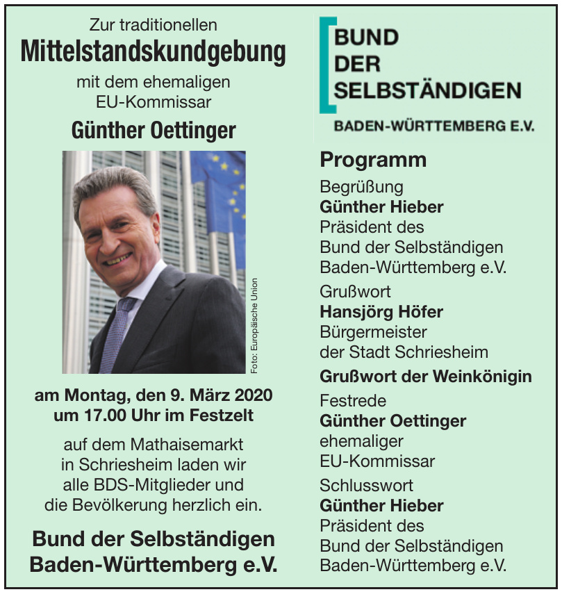 Bund der Selbständigen Baden-Württemberg e.V. Bund der Selbständigen Baden-Württemberg e.V.
